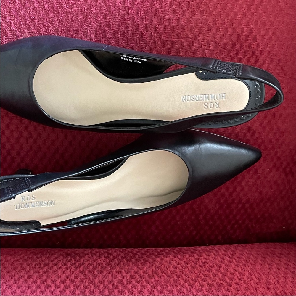 Ros Humnerson leather sling back shoes.